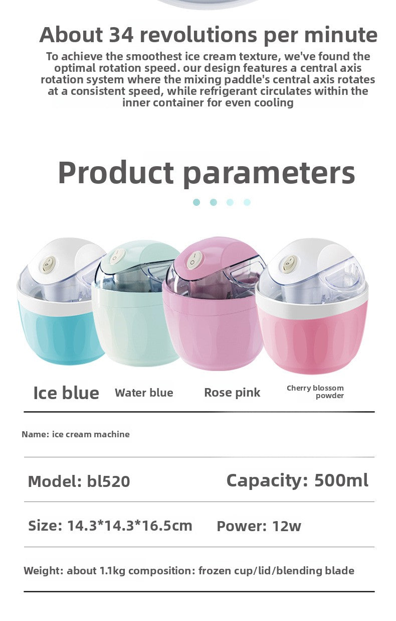 Countertop Soft Serve Maker — 500ml Ice Cream Machine