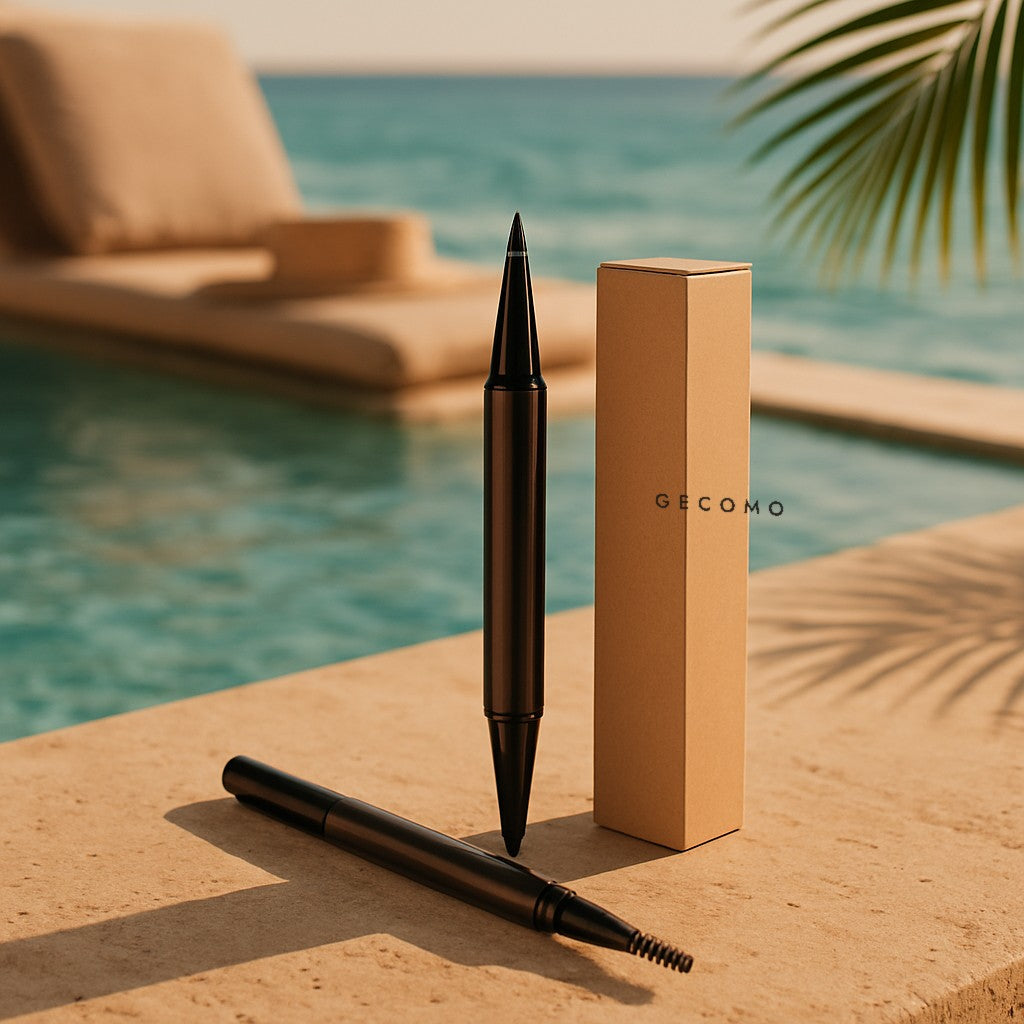 Waterproof Dual Ended Eyebrow Pencil by GECOMO — resort poolside lifestyle shot